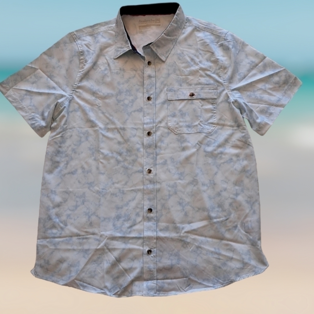 Avalanche Outdoor Supply Co Mens BLUE Button Down Short Sleeve NEW Large